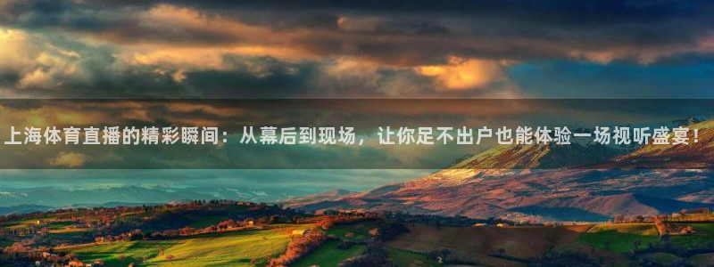 蓝鲸体育直播app免费：上海体育直播的精彩瞬间：从幕后到现场，让你足不出户也能体验一场视听盛宴！